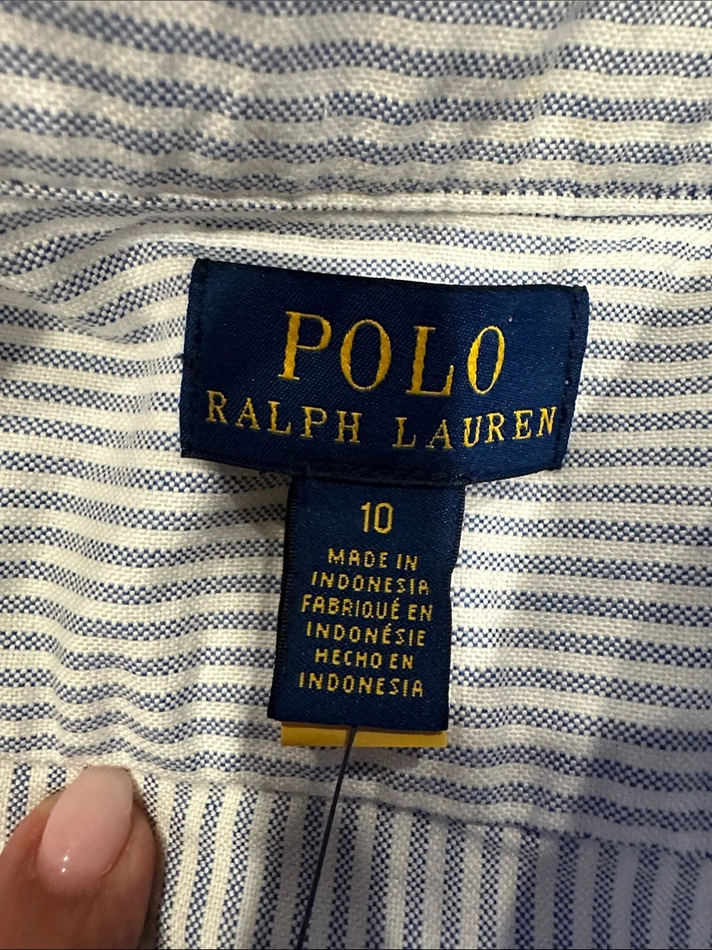 Ralph Lauren Light Blue & White Striped Button-Down Dress